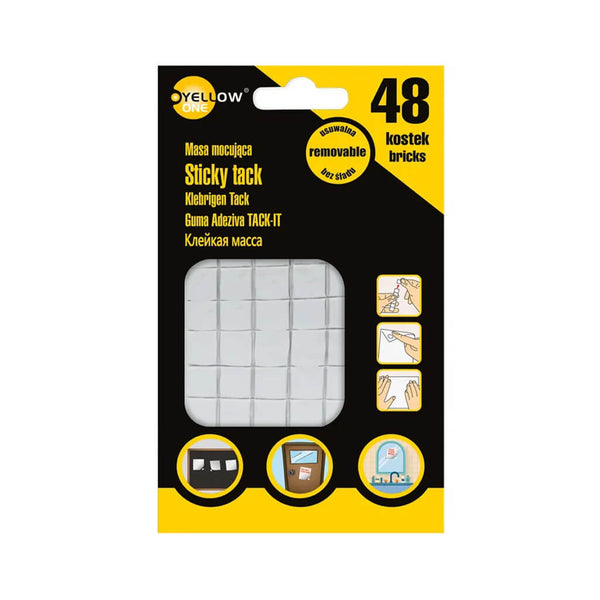 Plastilininiai daugkartiniai minkomi klijai Yellow One, 48 gabaliukai