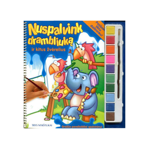 Knygelė „Nuspalvink drabliuką ir kitu žvėrelius“ | Gražūs paveikslėliai spalvinimui