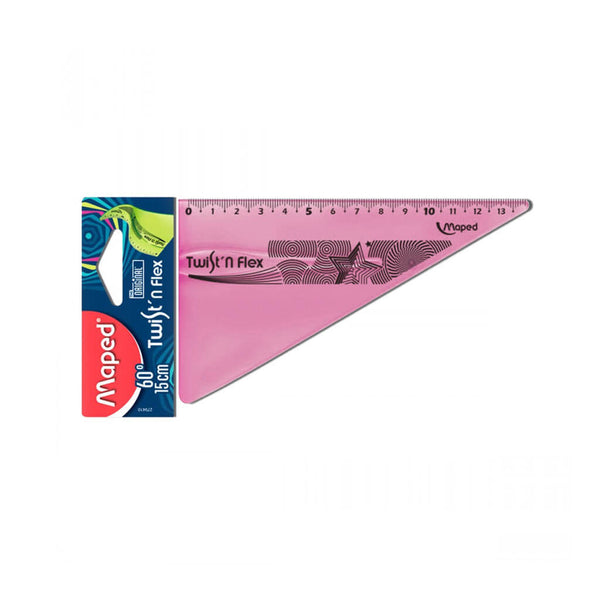 Plastikinė lankstoma trikampė liniuotė MAPED „Flexible“, 15cm.