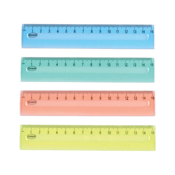 Plastikinė liniuotė CENTRUM, 15 cm,