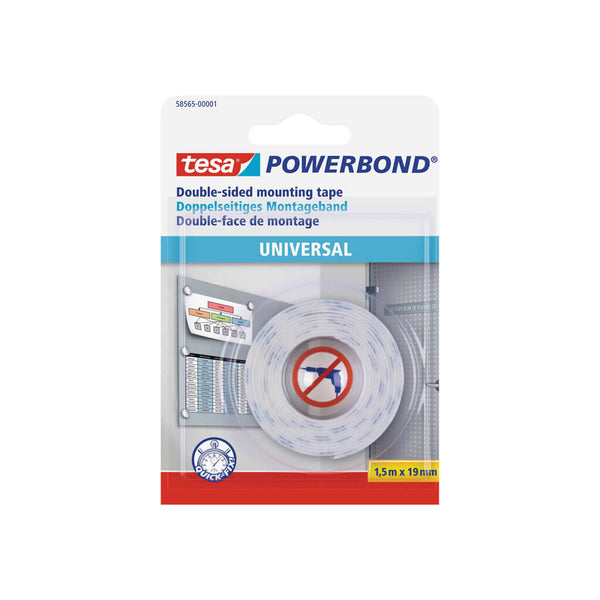 Lipni dvipusė juosta Tesa „Powerbond Universal“ 19mm x 1,5m
