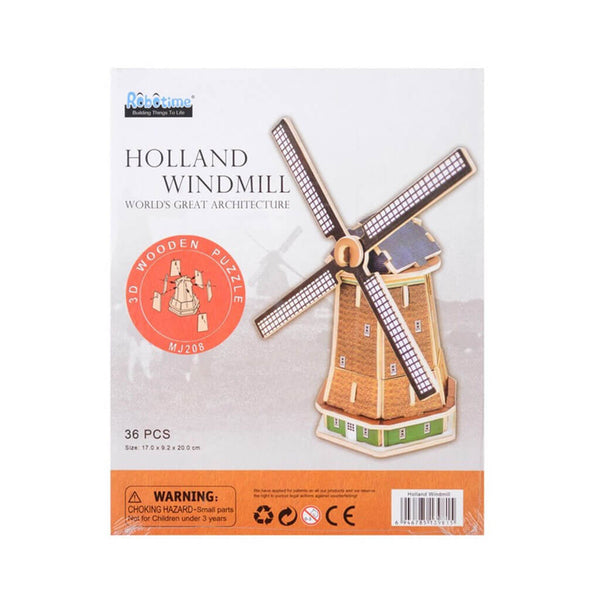 Medinė 3D dėlionė „Olandiškas malūnas“