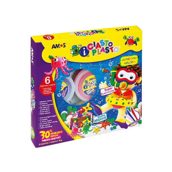 Ore kietėjantis plastilinas AMOS „iClay“, 6 spalvų, 6x18 g.