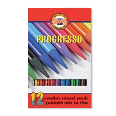Spalvotų pieštukų rinkinys PROGRESSO, 12 spalvų-aplunksna
