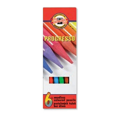 Spalvotų pieštukų rinkinys PROGRESSO, 6 spalvų-aplunksna