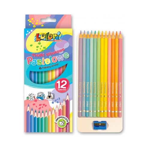 pasteliniai pieštukai 12 spalvų