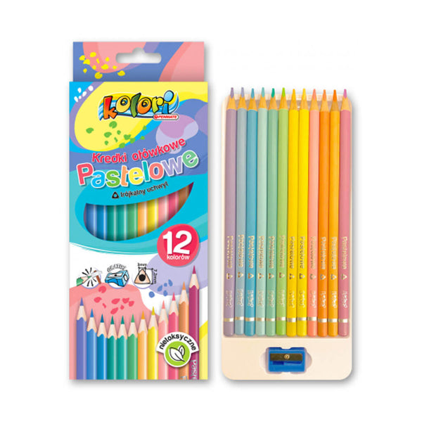 pasteliniai pieštukai 12 spalvų