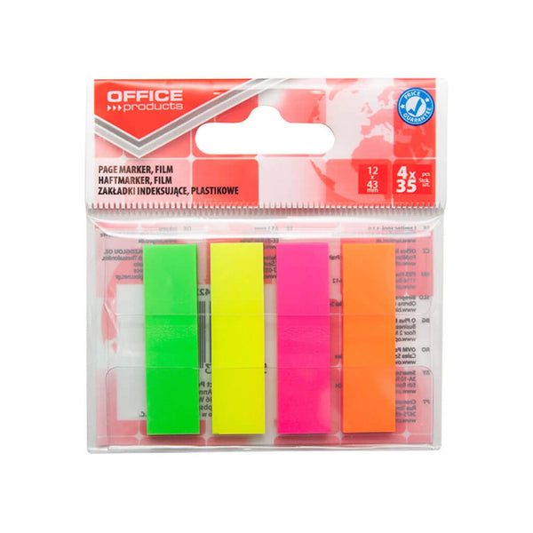 Popieriniai žymekliai OfficeProcuts 12x43mm, 4x35 lapelių