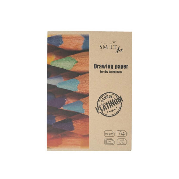 Piešimo popierius sausai technikai „Platinum“, A4, 20 lapų, 150 g/m²