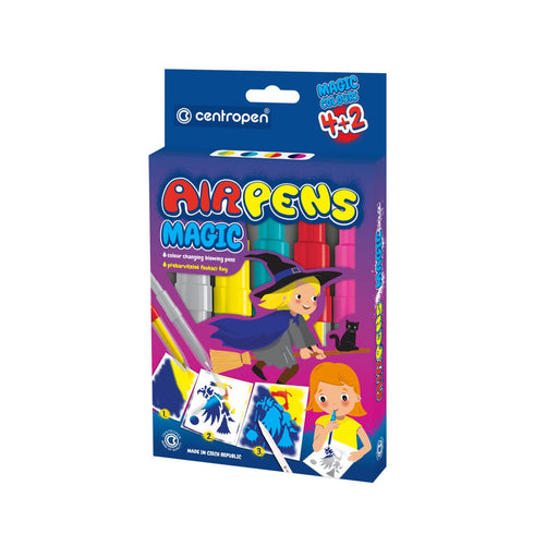 Pučiami flomasteriai Centropen „Airpen MAGIC“, 4+2 spalvų