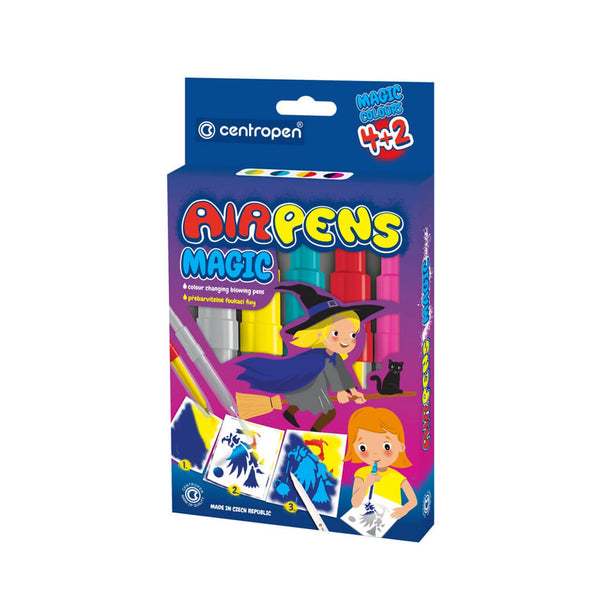 Pučiami flomasteriai Centropen „Airpen MAGIC“, 4+2 spalvų