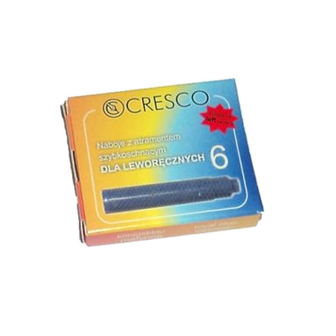 Rašalo kapsulės kairiarankiams CRESCO, mėlyna, 6 vnt.