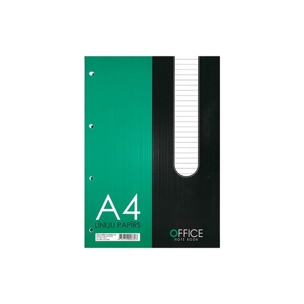 Rašomasis popierius užrašams linijomis su skylutėmis šone „Office“, A4, 100 lapų