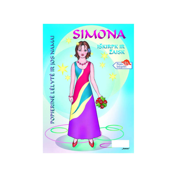 Knygelė „SIMONA – iškirpk ir žaisk“ | Popierinė lėlytė ir jos namai