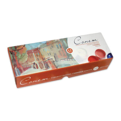 Guašų rinkinys dailei „SONET“, 40 ml, 12 spalvų-aplunksna