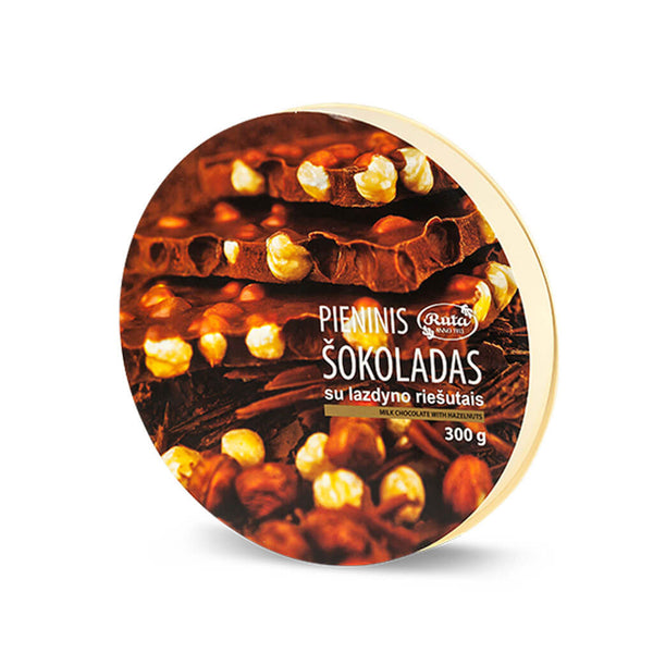 Pieninis šokoladas su lazdynų riešutais, 300 g