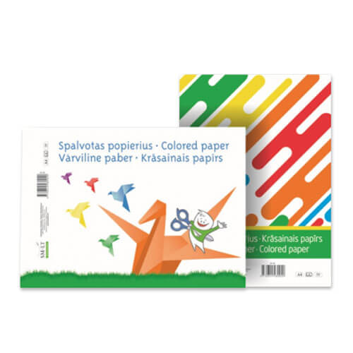 Spalvotas popierius, A4, 8 lapai-aplunksna