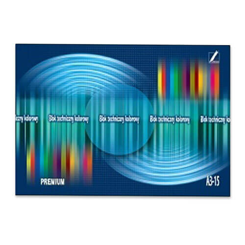 Spalvoto kartono rinkinys PREMIUM, A4, 15 lapų, 180 g/m²-aplunksna