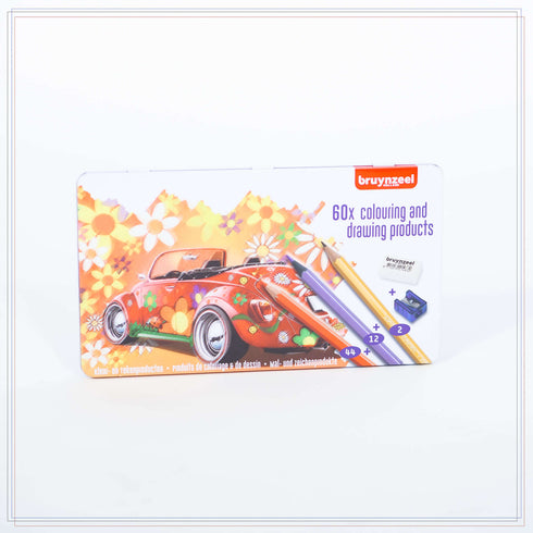 Spalvotų pieštukų komlektas BRUYNZEEL 60x (44+12+2+1+1)