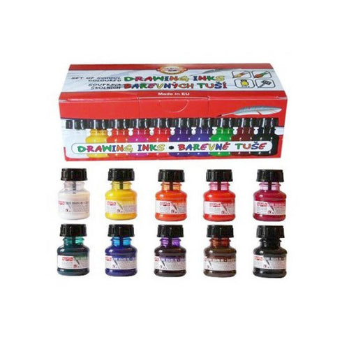 Spalvoto tušo rinkinys Koh-I-Noor,10 spalvų