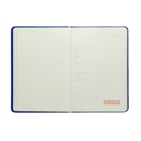 Verslo stiliaus užrašų knygelė su guma, 80 lapų, A5, langeliais, Melsva