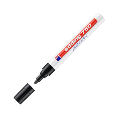 Juodas dažų dažų žymeklis „Edding 750“, Juodas, 2-4 mm.