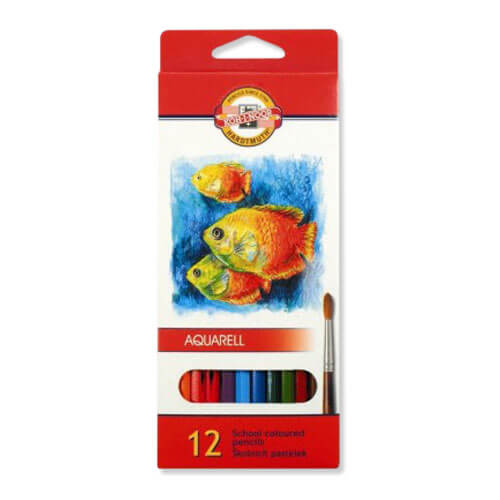 Akvareliniai pieštukai Koh-I-Noor, 12 spalvų-aplunksna