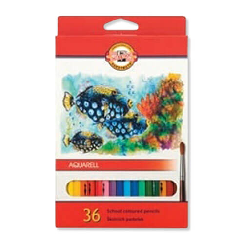 Akvareliniai pieštukai Koh-I-Noor, 36 spalvų-aplunksna