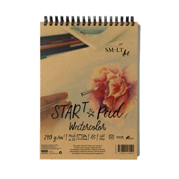 Eskizavimo (sketching) albumas akvarelei „START watercolor“, 240g/m², A5, 20 lapų