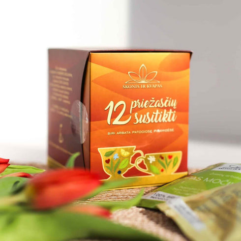 Arbatų rinkinys "12 PRIEŽASČIŲ SUSITIKTI", 12 x 4 g., (48 g.)