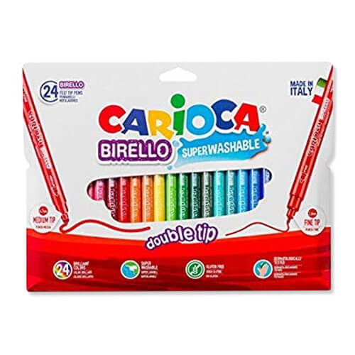 Flomasteriai dvipusiai CARIOCA, 24 spalvų-aplunksna