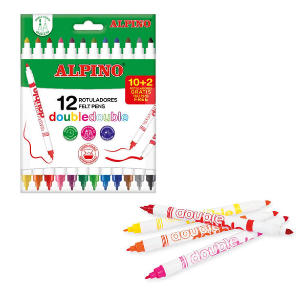 Dvipusiai flomasteriai ALPINO DoubleDouble, 12 spalvų