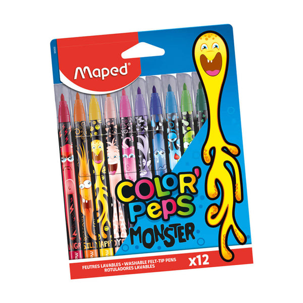 nuplaunami flomasteriai colorpeps 12 spalvų