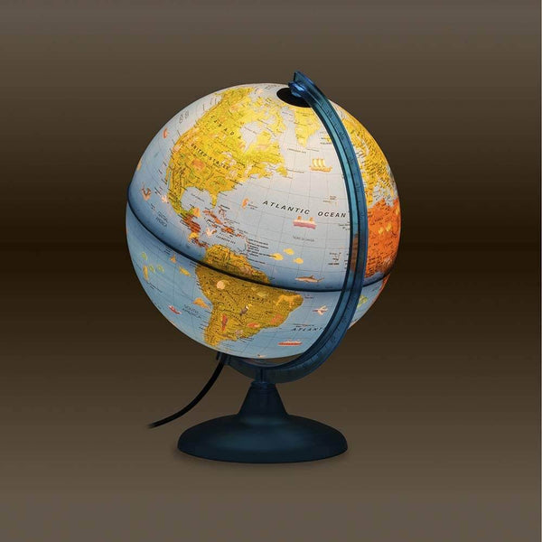 Šviečiantis gaublys - fizinis ir politinis žemėlapis, 30 cm.