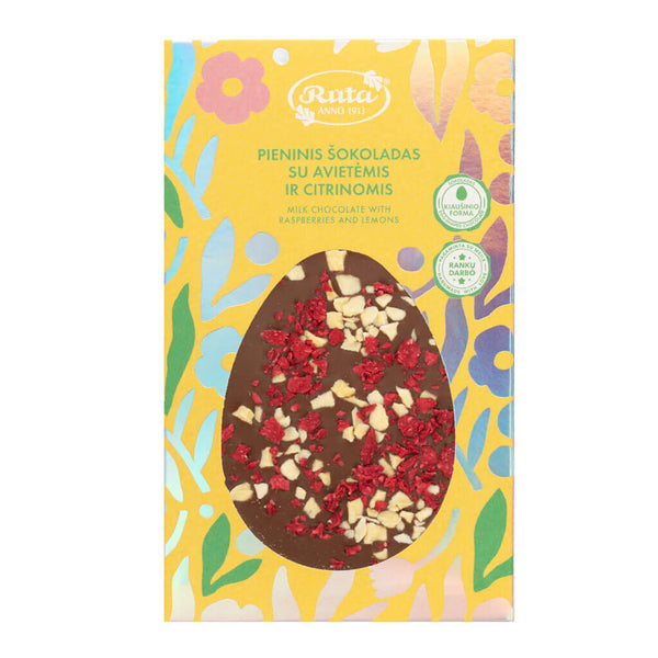Pieninis šokoladas su avietėmis ir citrinomis, 100 g