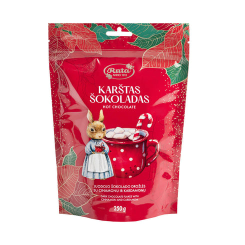 Karštas šokoladas (75 %) su cinamonu ir kardamonu, 250 g.