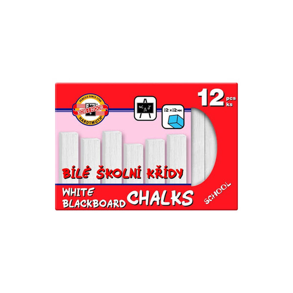 Balta mokyklinė kreida Koh-I-Noor 12x12, 12 vnt.