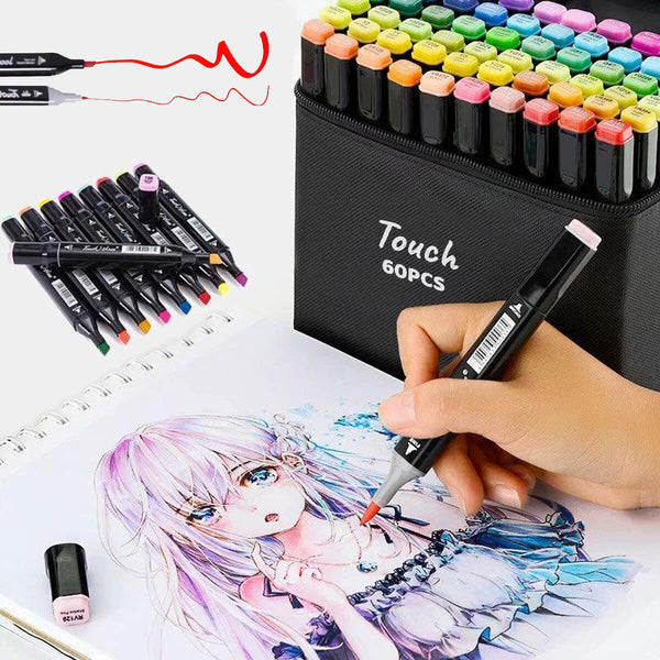 Dvipusiai markeriai flomasteriai žymekliai piešimui TOUCH. Klaipėdoje, Plungėje, Rietave.