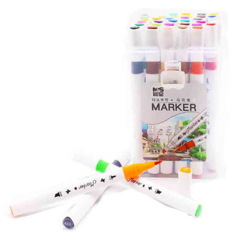 Dvipusiai markeriai-flomasteriai piešimui, 24 vnt., 36 vnt., 48 vnt.