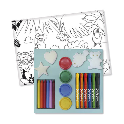 Piešimo rinkinys ALPINO BABY, (dažai, plakatas, antspaudėliai, kreidelės, flomasteriai)