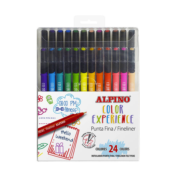 Rašiklių rinkinys ALPINO Color Experience, 24 spalvos, 0,4 mm.