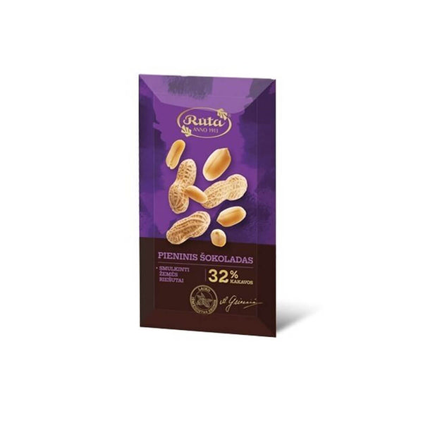 pieninis šokoladas su smulkintais žemės riešutais