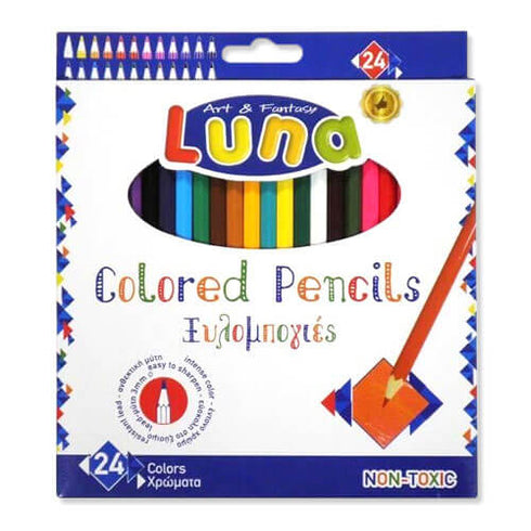 Spalvoti pieštukai Luna, 24 spalvų-aplunksna
