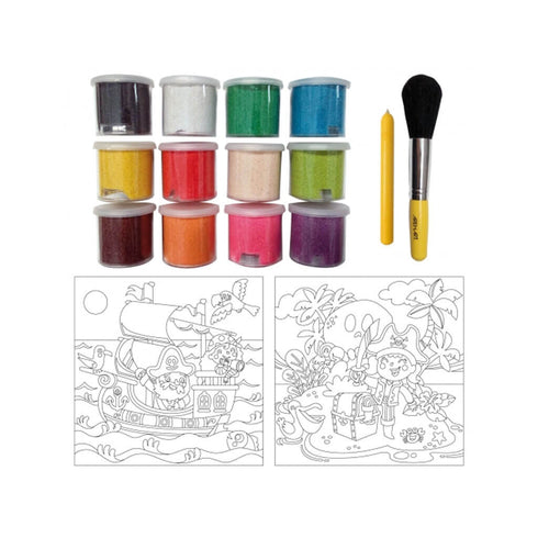 Tapybos smėliu rinkinys „Piratai“, 12 spalvų