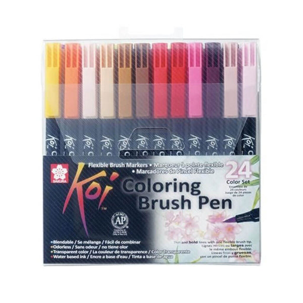 Flomasterių-teptukų rinkinys KOI , 24 spalvos